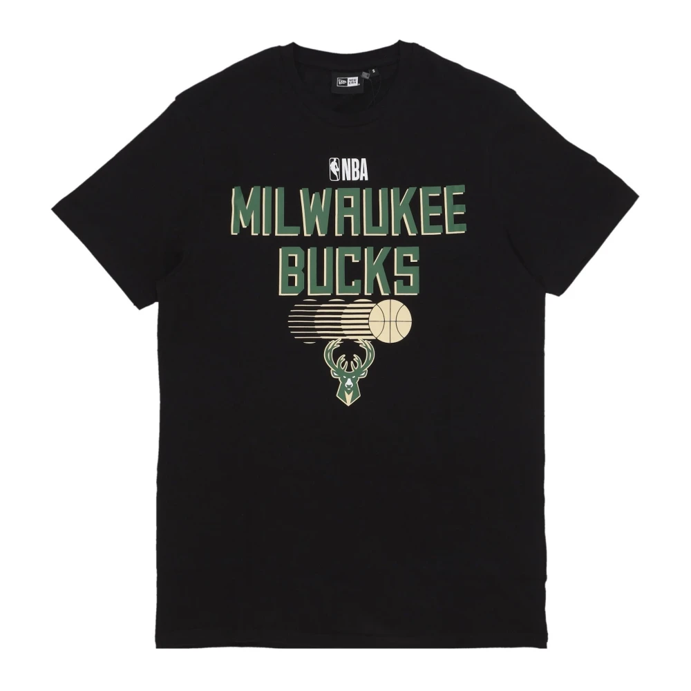 New era Milwaukee Bucks NBA Grafisch T-shirt Black Heren