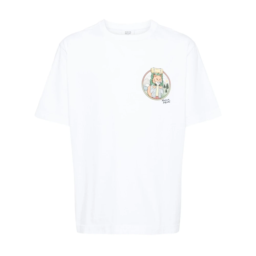 Maison Kitsuné Vos Oversize Tee-Shirt Wit White Heren
