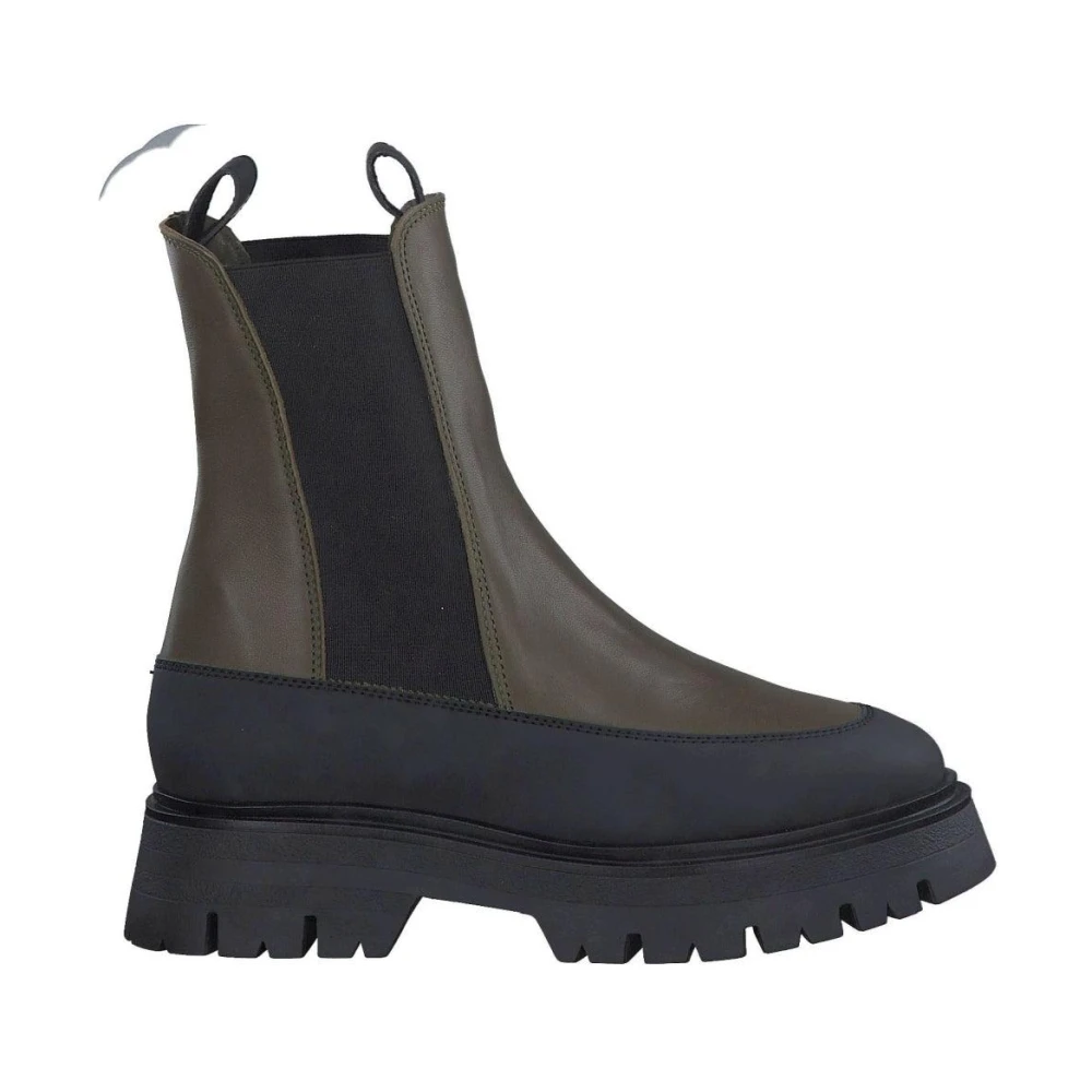 Tamaris Women's Green Chelsea Boots, 6 Uk, Stylish Leather Booties
