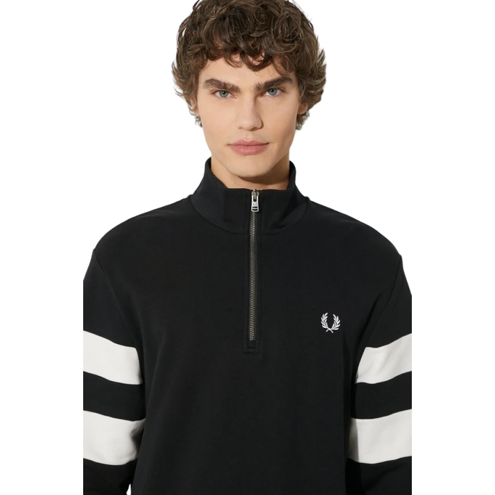 Fred Perry Gebreide Trui met Patroon Black Heren