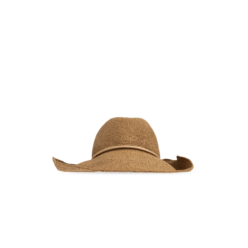 Emporio Armani Vrouw Beige Woven Paper-Yarn Hat