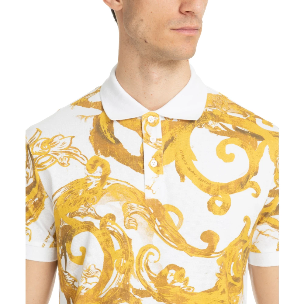 Versace Jeans Couture Abstract Waterverf Polo Shirt Multicolor Heren