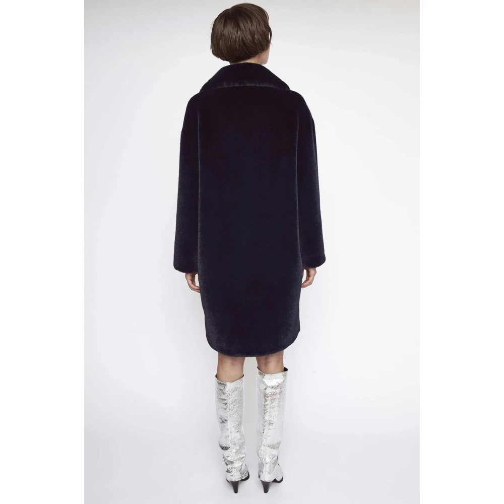 Stand Studio Oversized Cocoon Coat Blue Dames