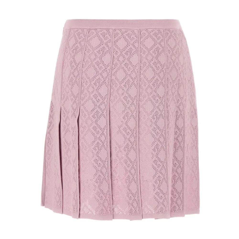 Givenchy Women's Pink Pleated Skirt In Monogram 72 Jacquard - Short Skirts - M - Skirts