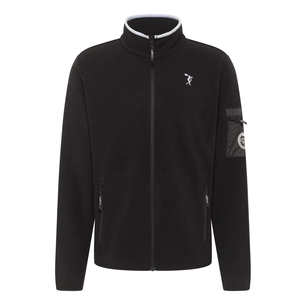 Carlo Colucci Men's Black Zip-Throughs, 2XL, Sporty Fleece Jacket