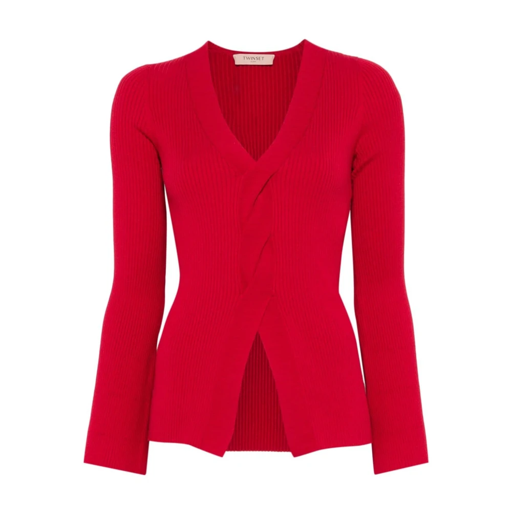 Twinset Rode Trui met Twist Detail Red Dames