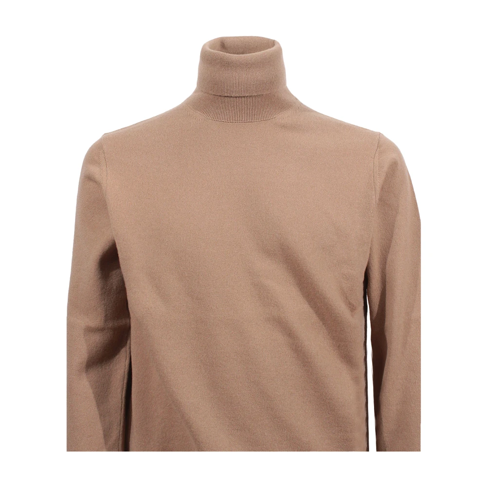 Drumohr Kasjmier Coltrui Trui Kameel Slim Fit Brown Heren