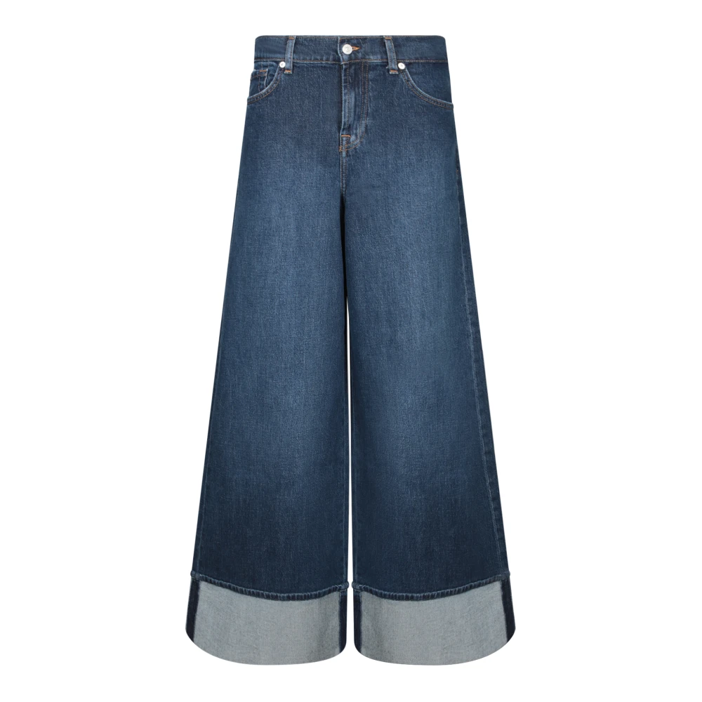 7 For All Mankind Blue Marie Wide-Leg Jeans - Female - Wide Jeans - W26 - Jeans