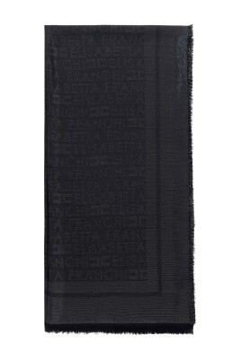 black-logo-pattern-scarf-with-frayed-edges