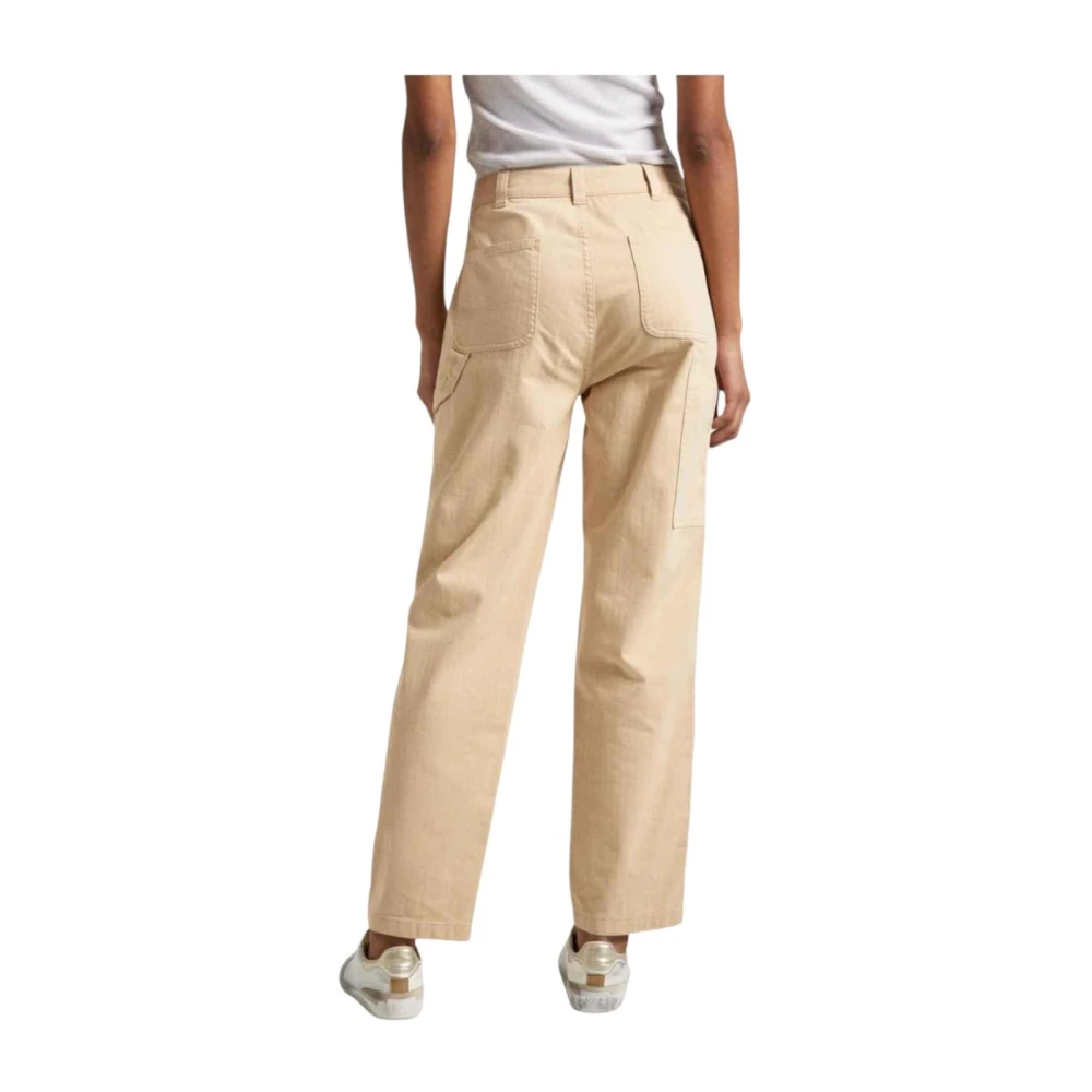 Pepe Jeans Werkbroek met Patch Details Beige Dames