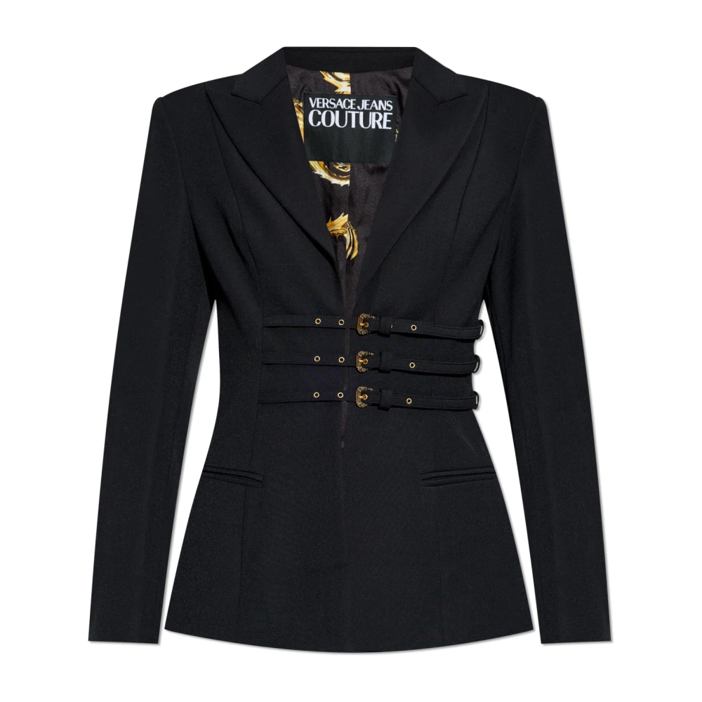 Versace Jeans Couture Blazer met gespen Black Dames