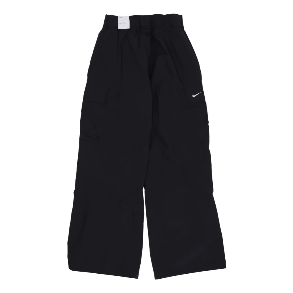 Nike Zwarte Oversized Geweven Sportkleding Broek Black Dames