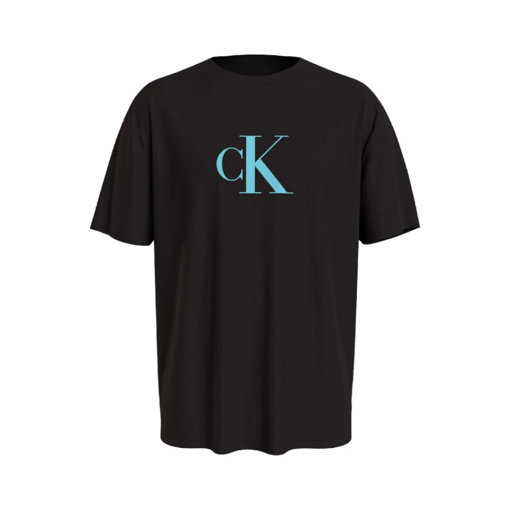 Calvin Klein Centre CK Logo T-Shirt Black- Heren Black