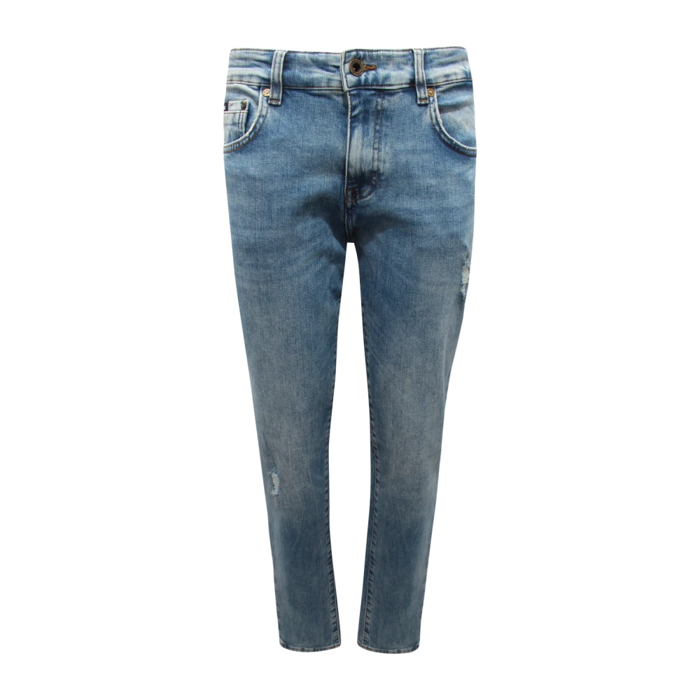 Gas Men's Blue Slim Fit Jeans, W32, Sax Skinny Trousers