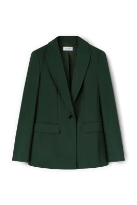 Enkelknäppt blazer i viskosmix