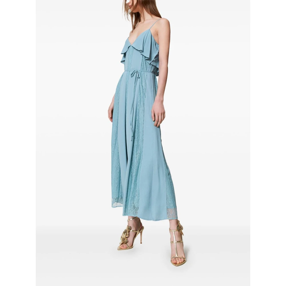 Twinset Blauwe Jurken met Dunne Bandjes Blue Dames