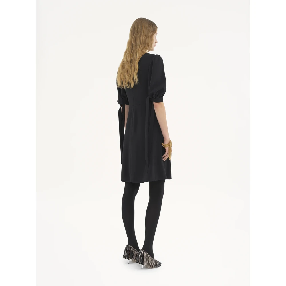 Chloé Zwarte V-hals A-lijn Jurk Black Dames