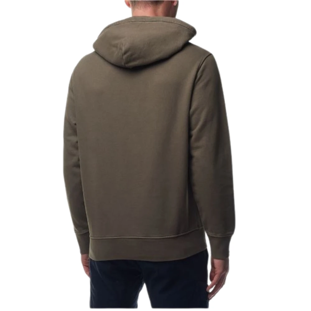 C.P. Company Hoodie met logo-geborduurd jersey textuur Brown Heren
