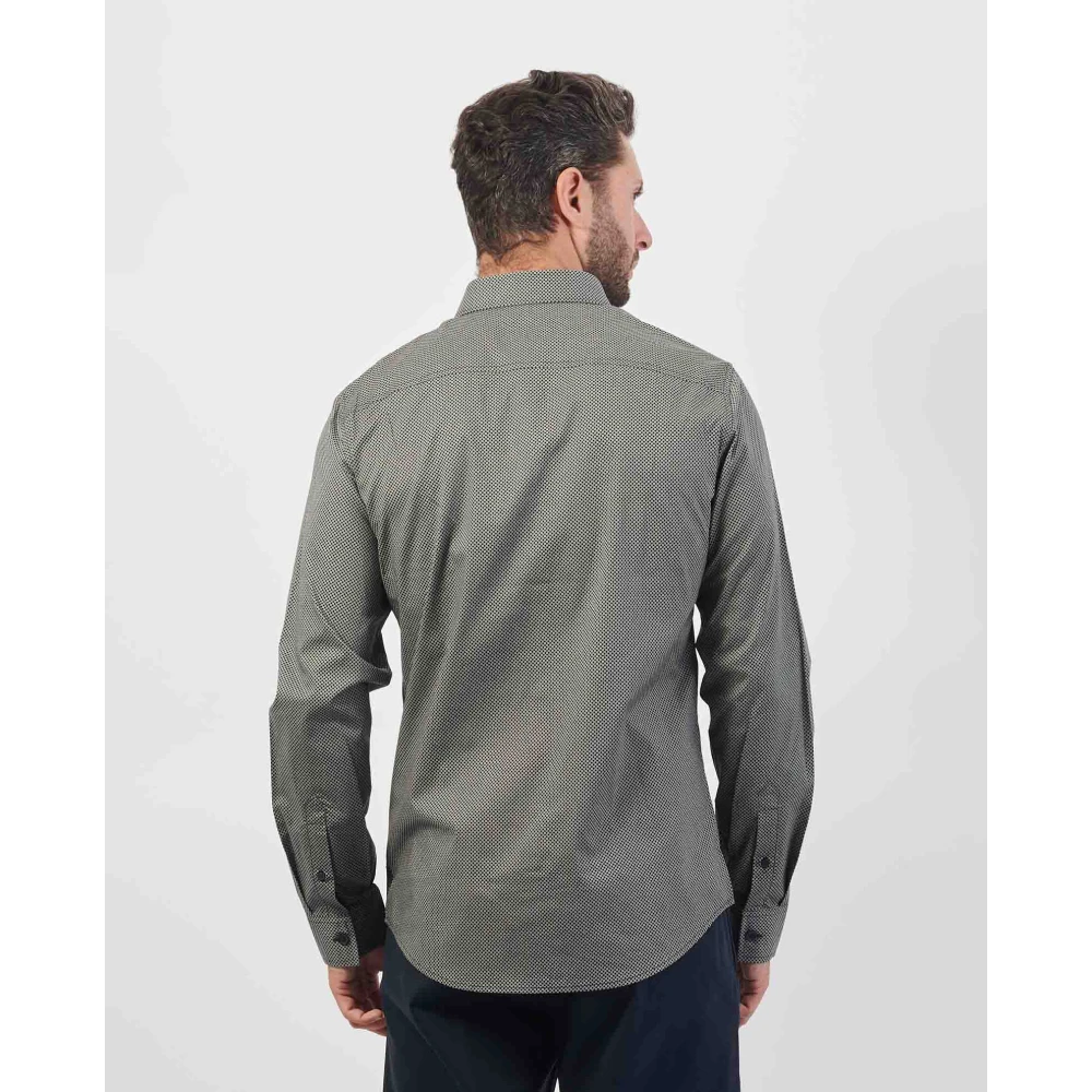 Armani Exchange Slim Fit Overhemd Popeline Logo Blue Heren