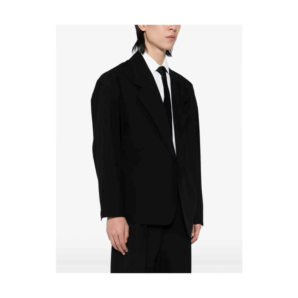 Fear Of God Zwarte Drop Shoulder Jas met Logo Patch Black Heren