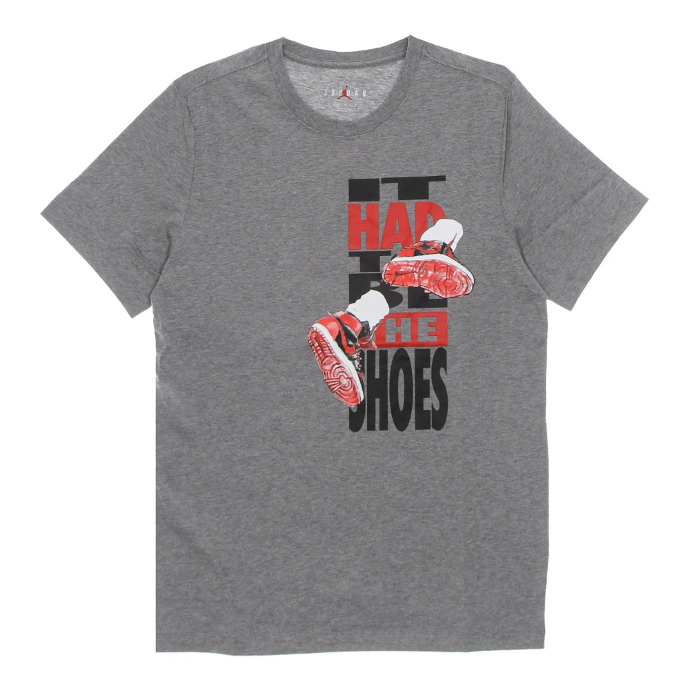 Jordan Carbon Heather Crew Neck T-shirt Gray Heren
