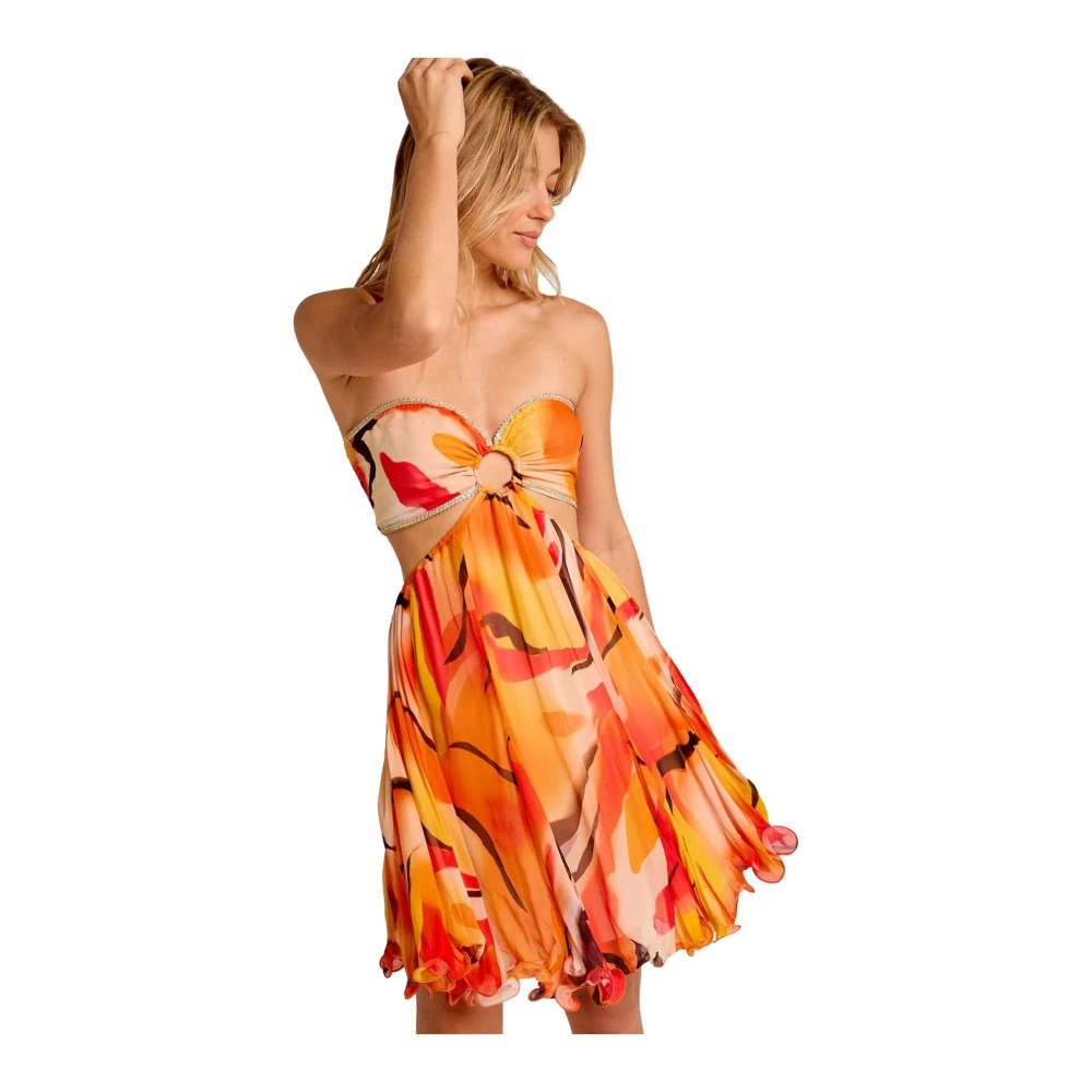 Alma EN Pena Rynkad cut out axelbandslös klänning Multicolor, Dam