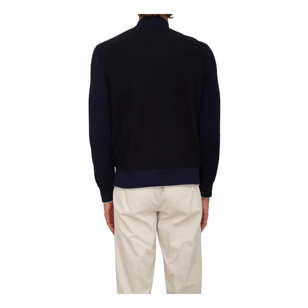 Eleventy Blauwe Bimateriaal Jas Blue Heren