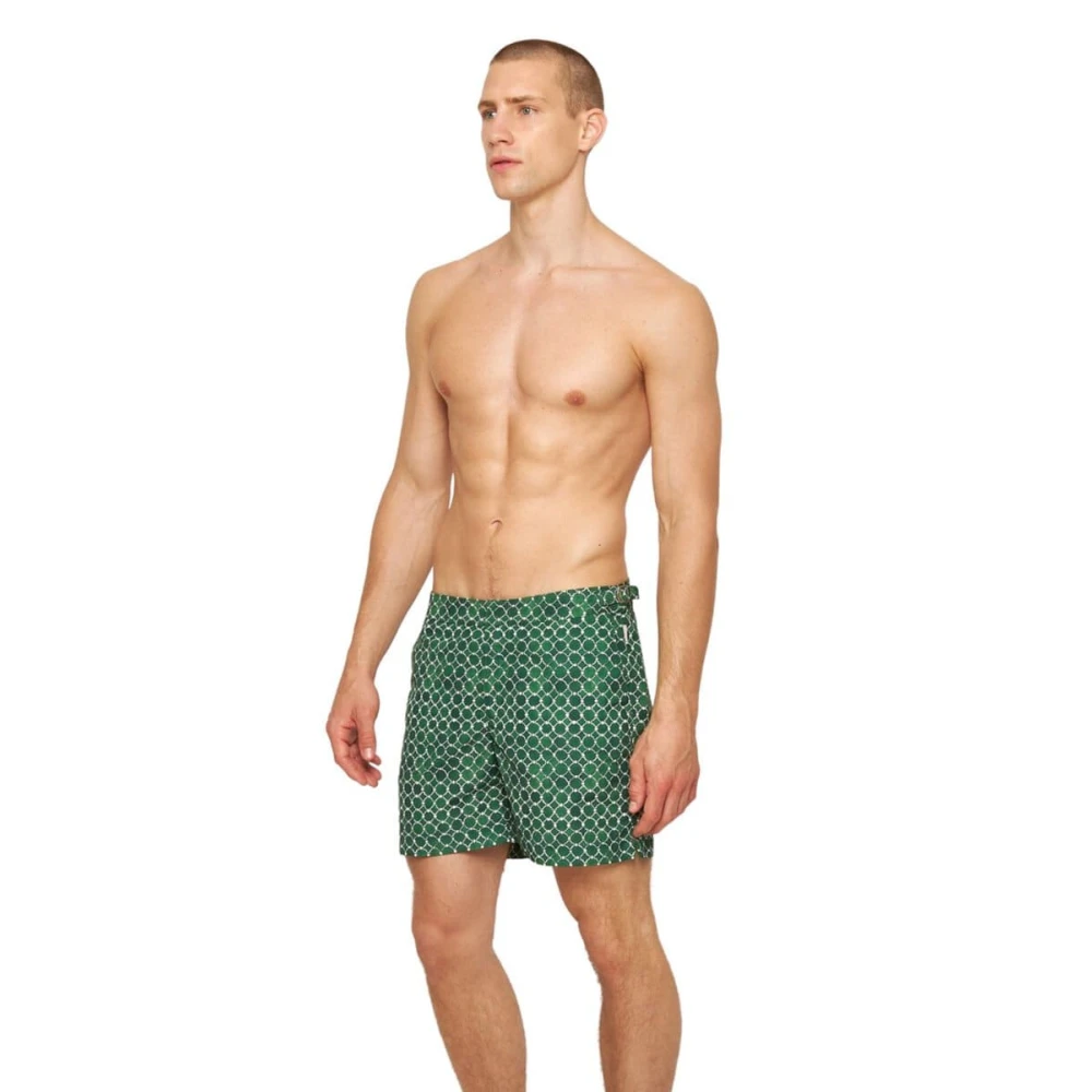 Orlebar Brown Kustgroene Geo Tegel Zwemshorts Green Heren