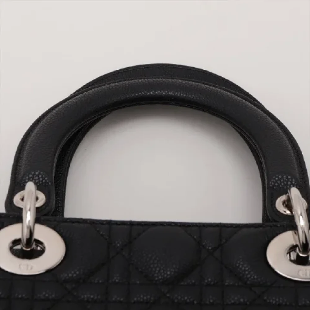 Dior Vintage Pre-owned Leather handbags Black Dames