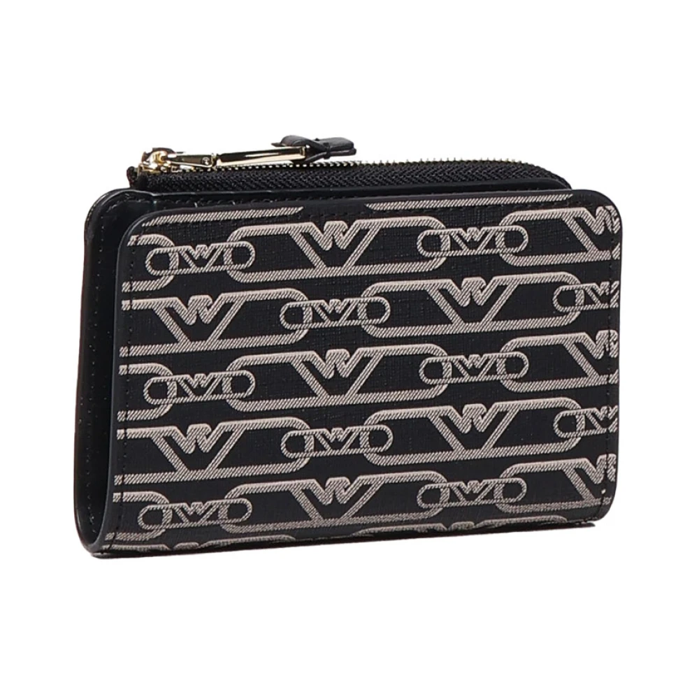 Emporio Armani Stijlvolle Portemonnee met Drukknopsluiting Black Dames