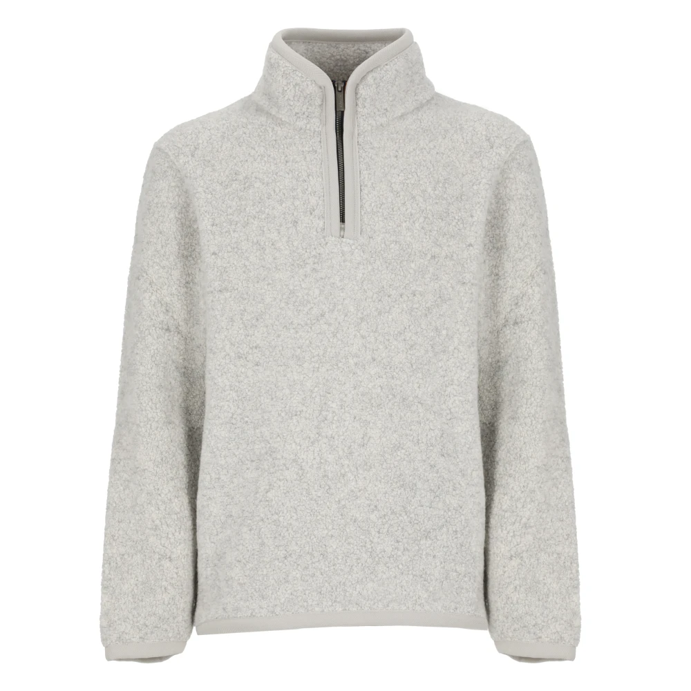 K-way Grijze Wol Zip Trui Gray Heren