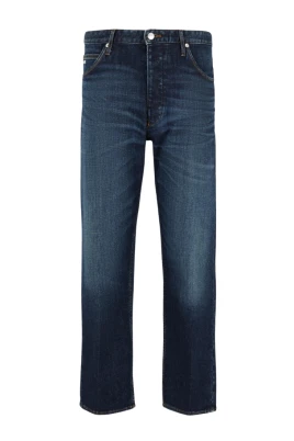 Blå Denim 5-Ficka Straight Leg Jeans