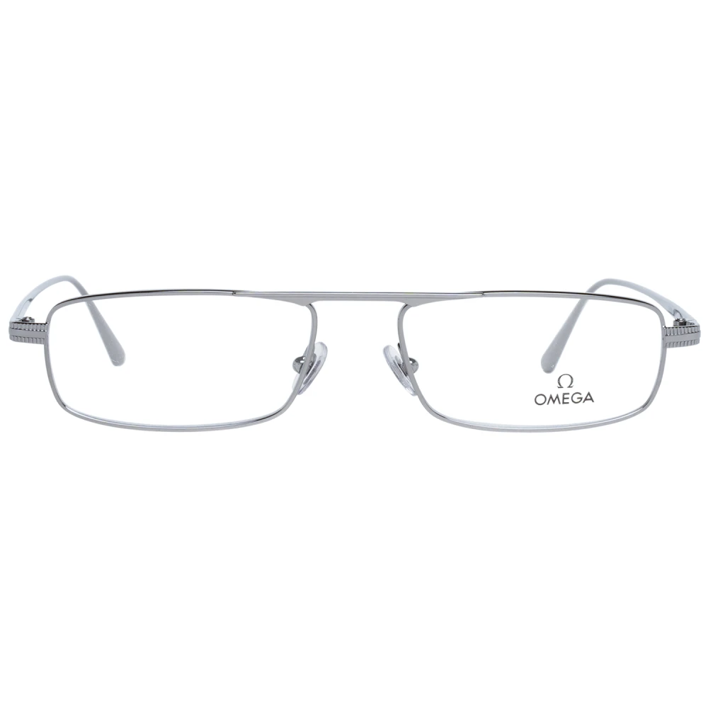 Omega Gunmetal Rechthoekige Optische Brillen voor Mannen Gray Heren