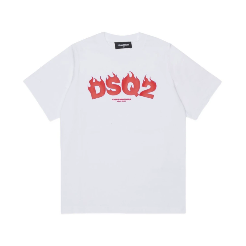 Dsquared2 Boys White T-Shirts - Kids Short Sleeve T-Shirts - 14 Y - Kids