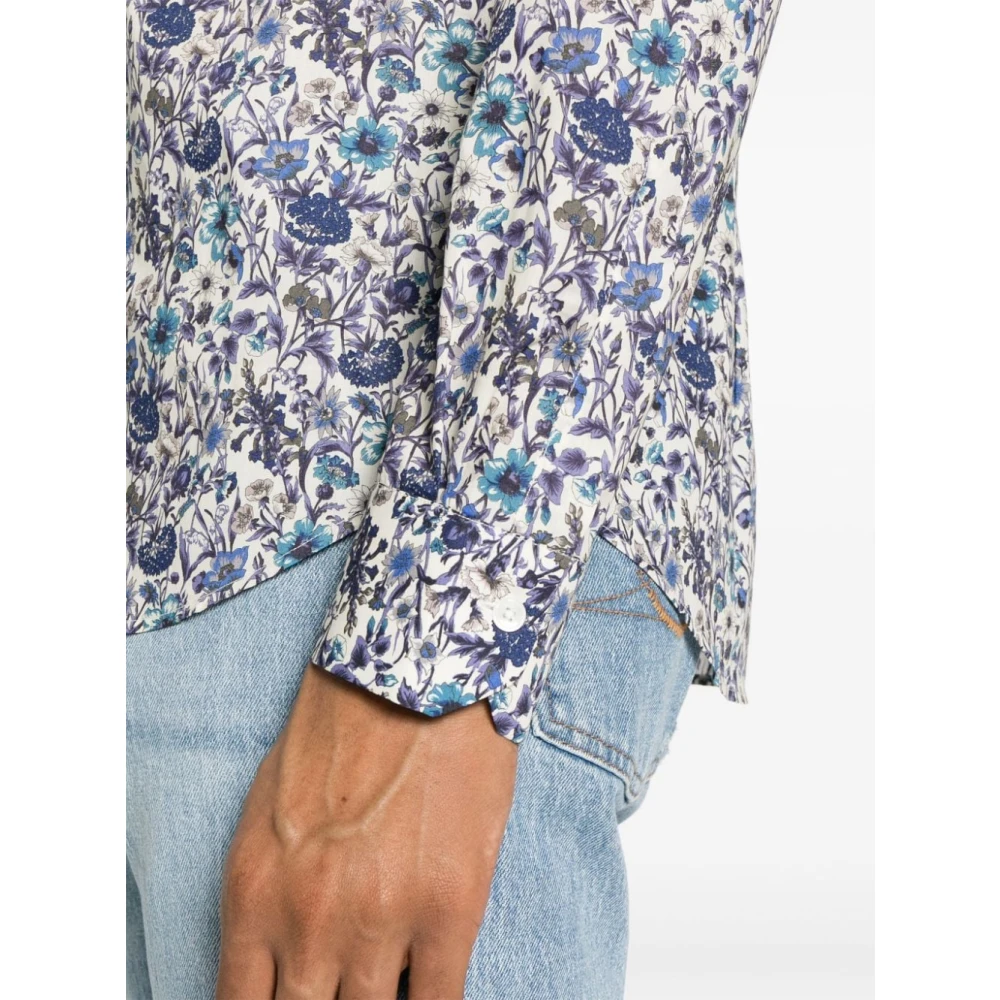 Paul Smith Blauwe Liberty Floral Slim Fit Overhemd Blue Heren
