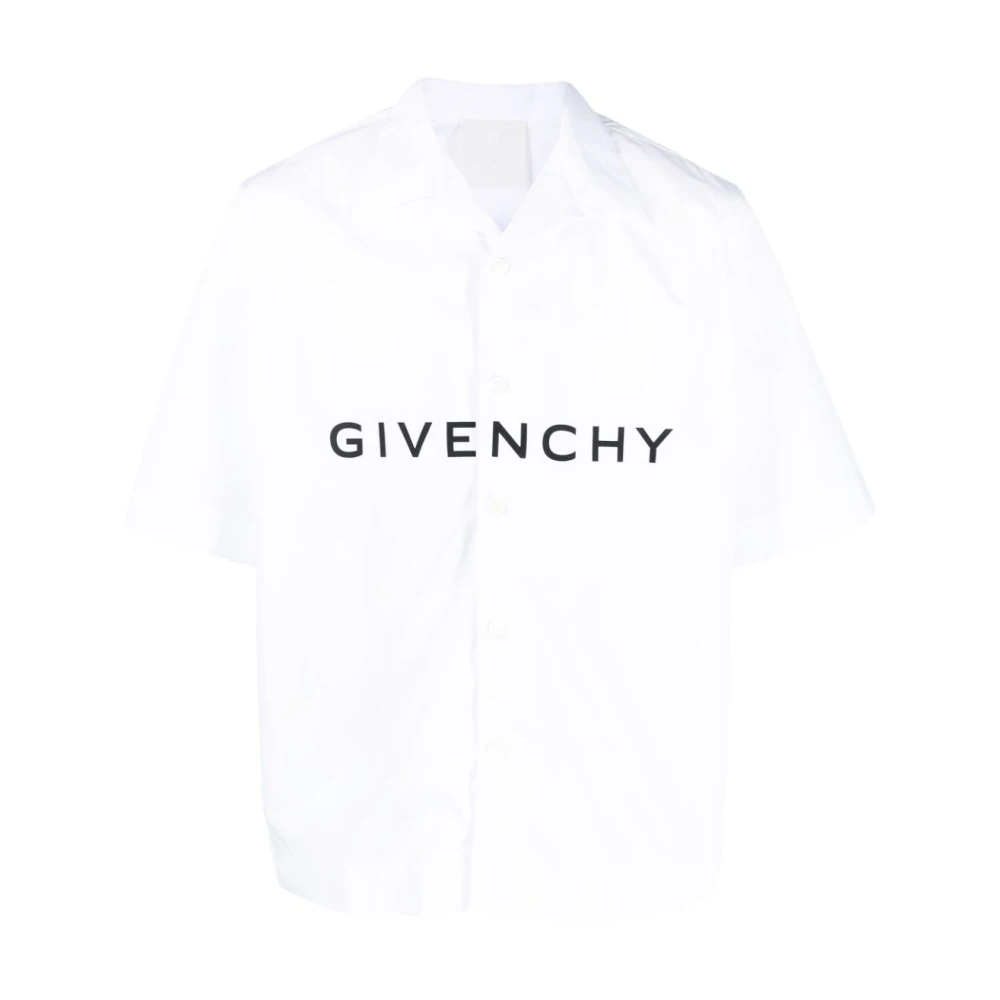 Givenchy Logo-Print Korte Mouwen Shirt White Heren