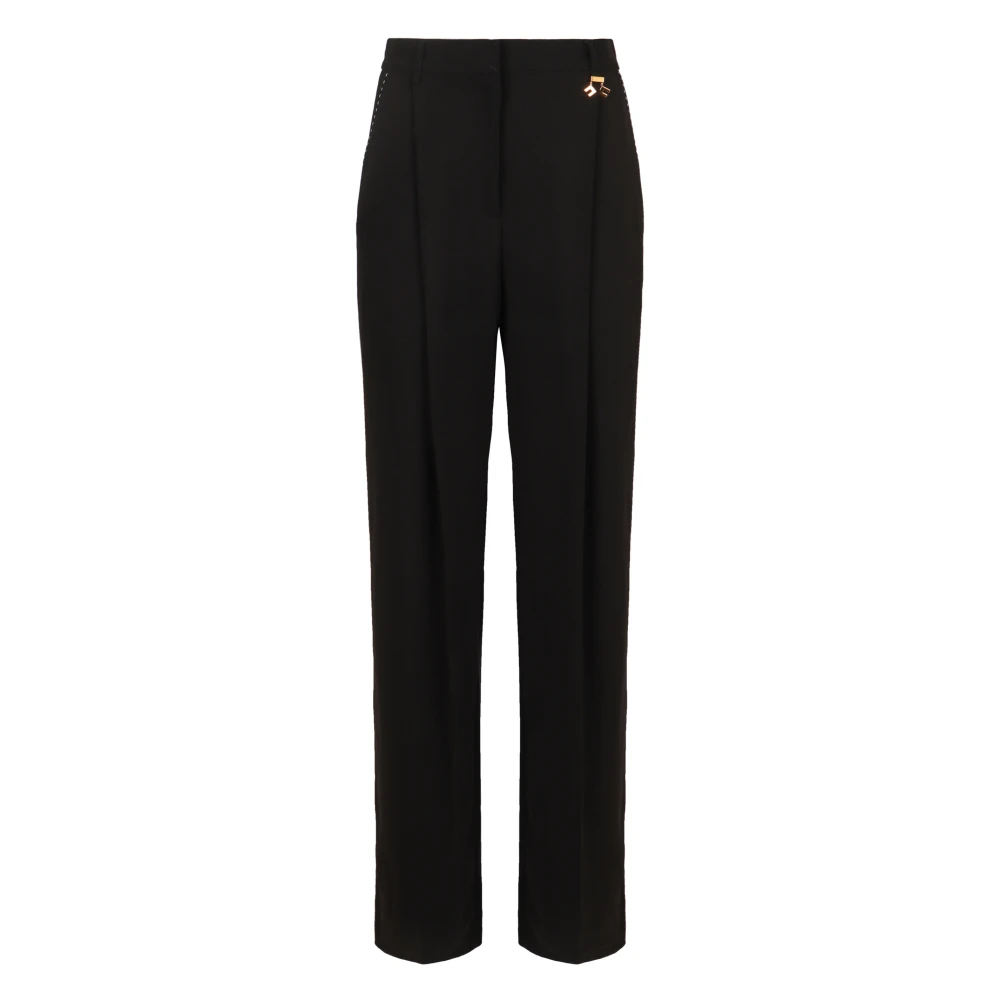 Elisabetta Franchi Crepe Broek met Achterzakken Black Dames