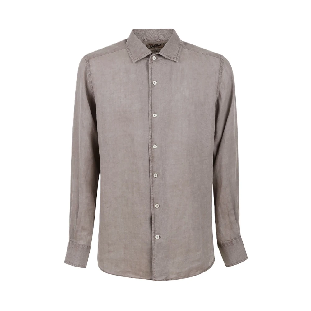 Mc2 Saint Barth Brown Casual Shirts, Male, 2XL, Raphael Linen Shirt