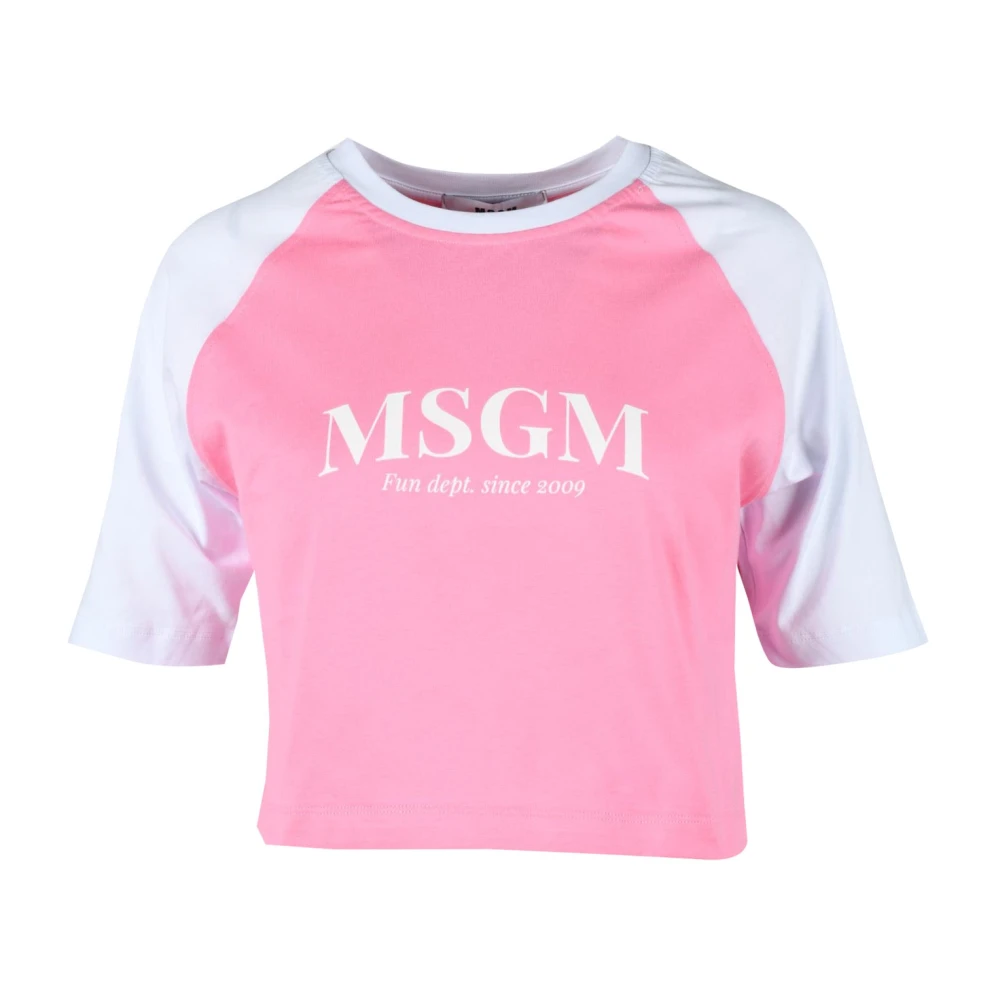 Msgm - Tops > T-Shirts - Pink - Msgm - Modalova