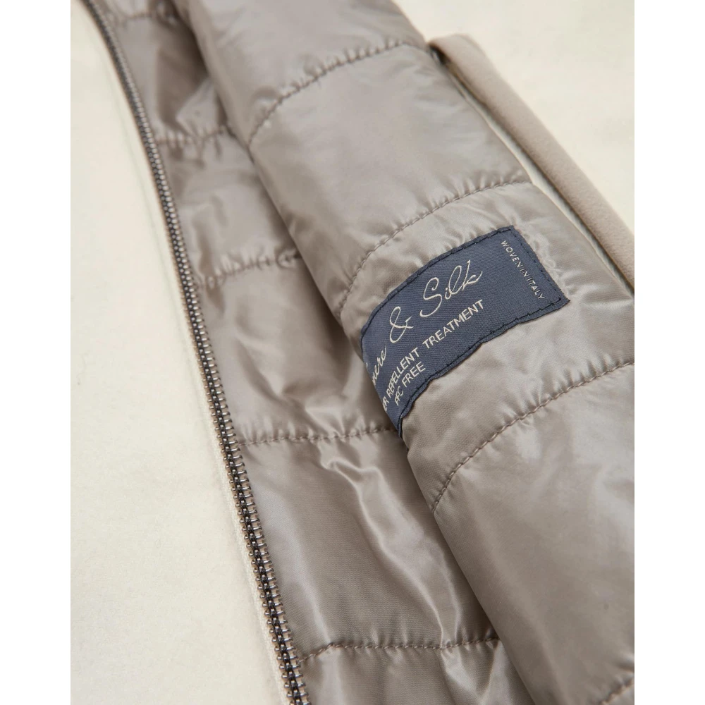 Herno Luxe Cashmere Seta Bomber Resort Jas White Heren