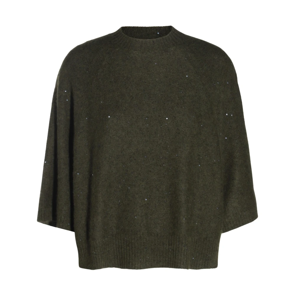 Fabiana Filippi Grijze wollen longsleeve T-shirt Green Dames