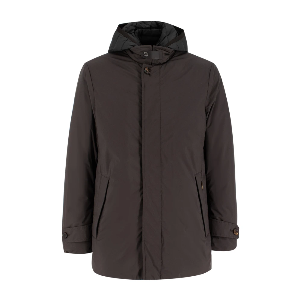 Moorer Men's Brown Goose Down Padded Waterproof Jacket