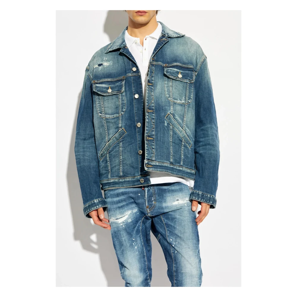 Dsquared2 Navy Blauwe Jas Blue Heren