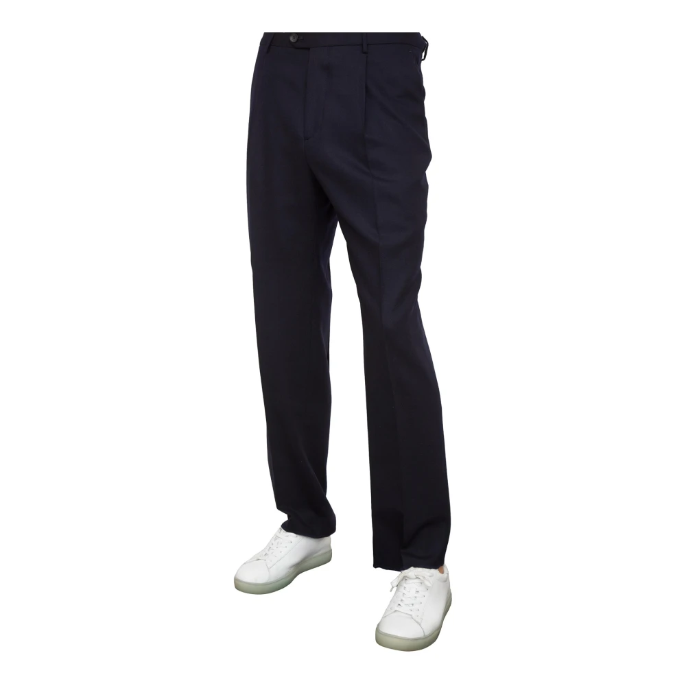 ETRO Blauwe Single Pleat Broek Blue Heren