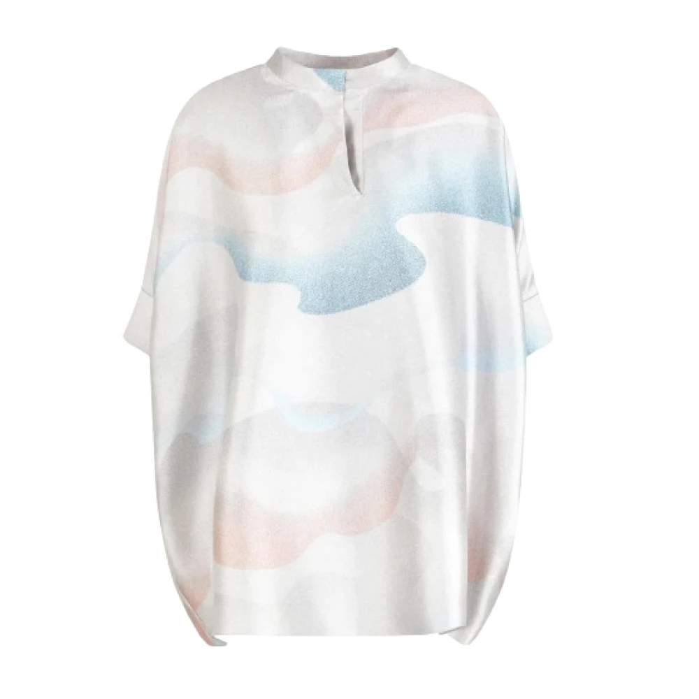 Giorgio Armani Zijden Pastelprint Korte Mouw Overhemd Multicolor Dames