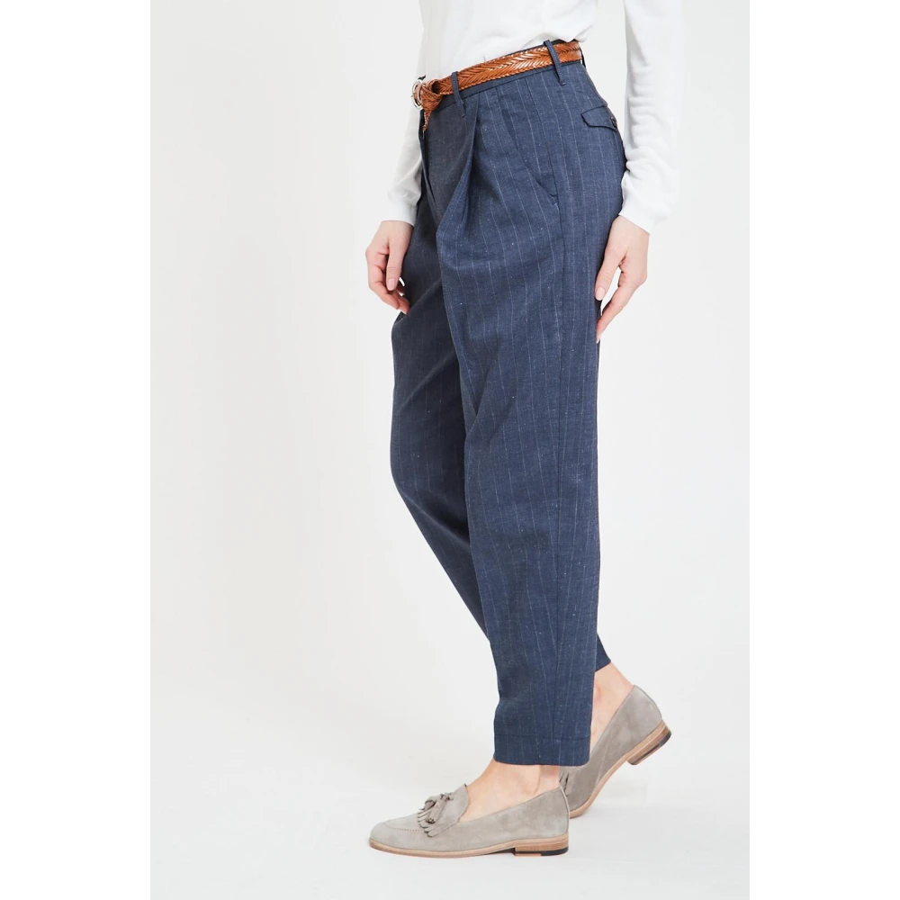 Nine In The Morning Wordly Chino Broek met Plooien Blue Dames