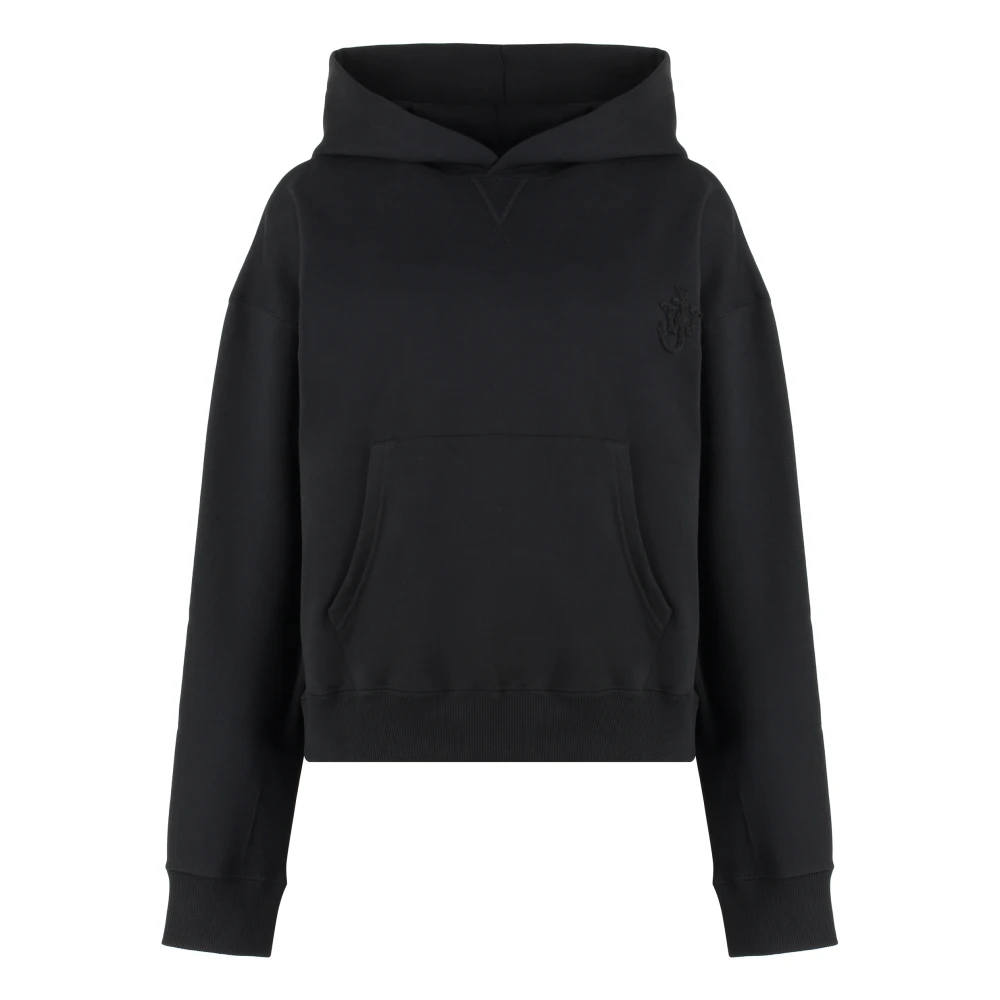 JW Anderson Geribbelde Katoenen Hoodie Black Dames