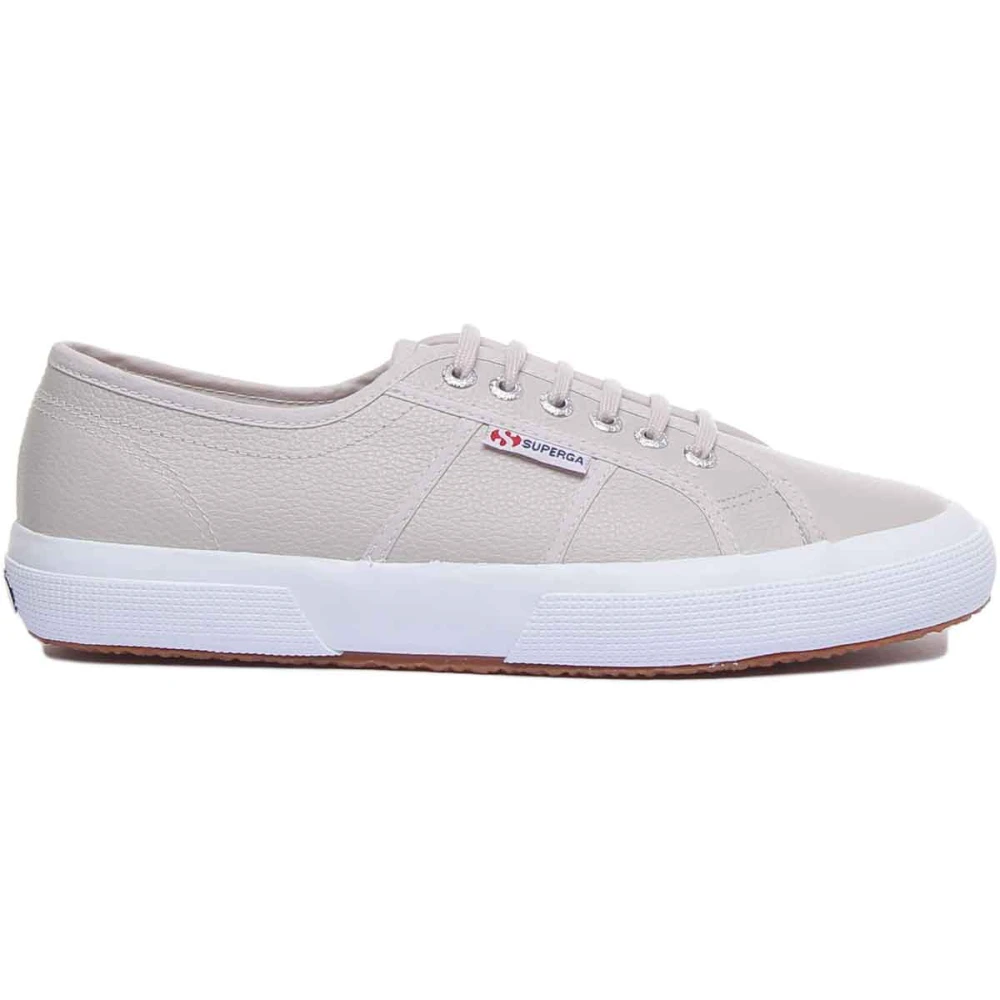 Superga Men's Gray Sneakers, 12 Uk, Classic Leather Trainers In Grey