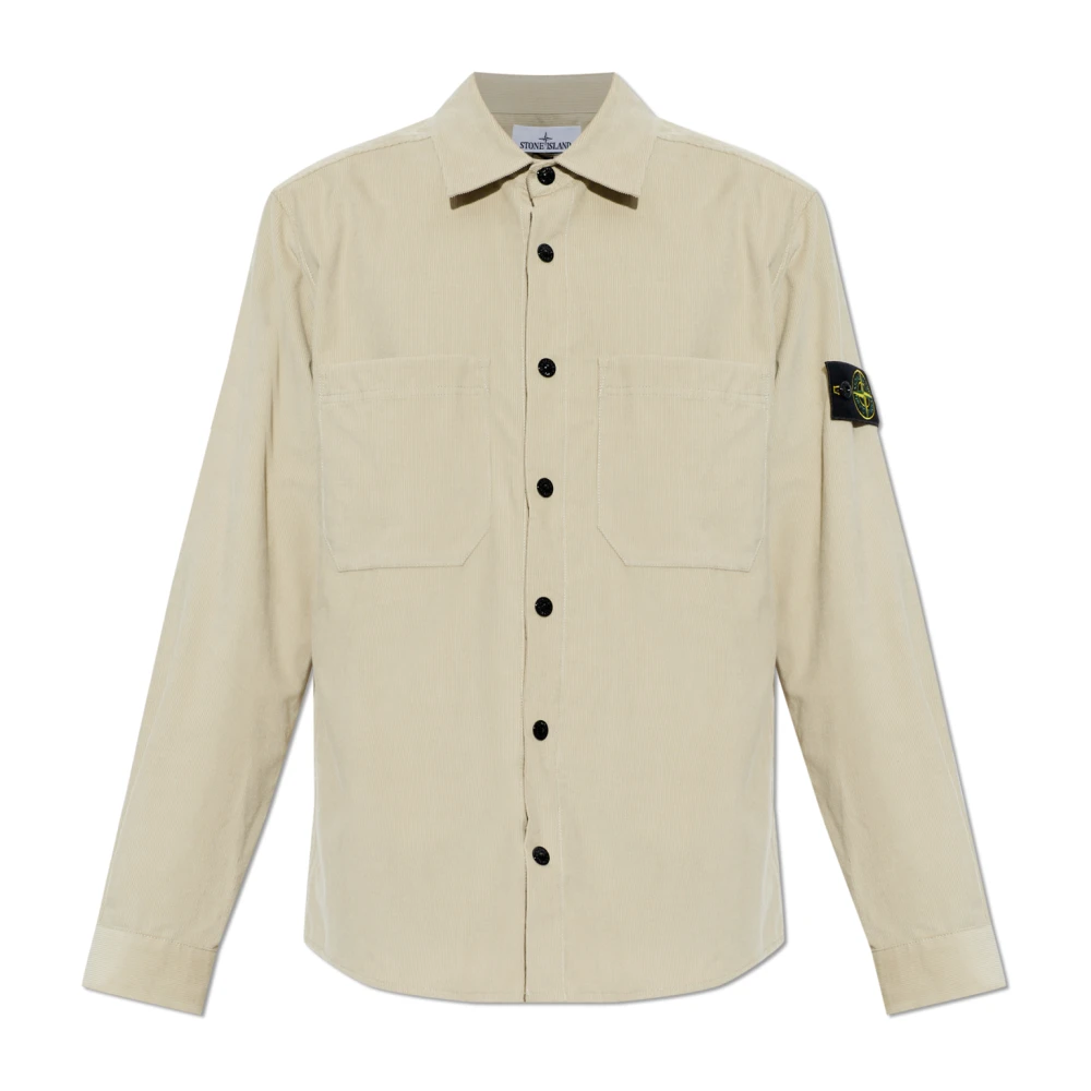 Stone Island , Casual Shirts, Male, Beige, M, The Corduroy Shirt