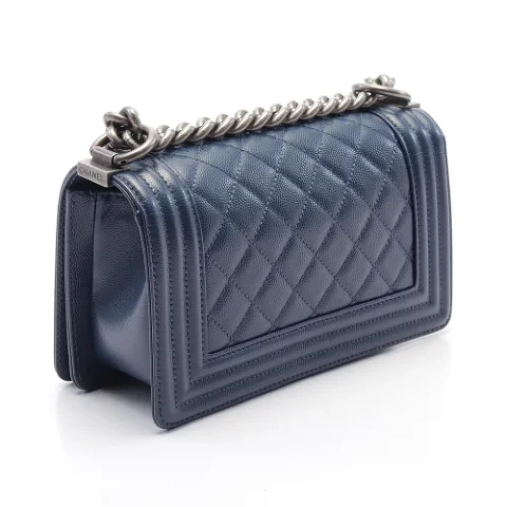 Chanel Vintage Pre-owned Leather chanel-bags Blue Dames
